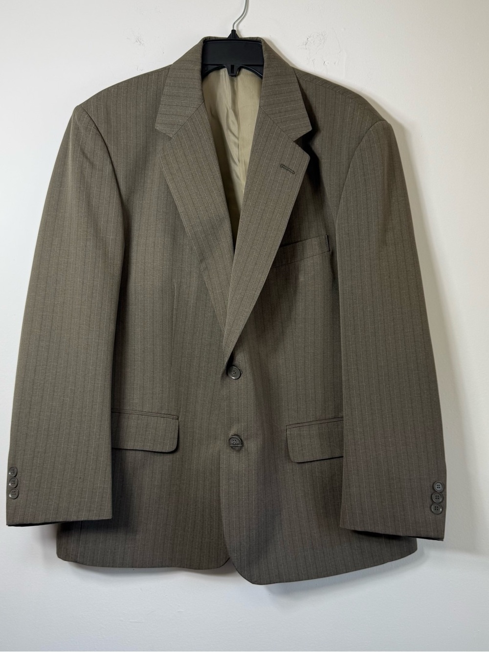 Haband Executive Division Pinstripe Blazer Jacket Brown Grey VTG Old Money